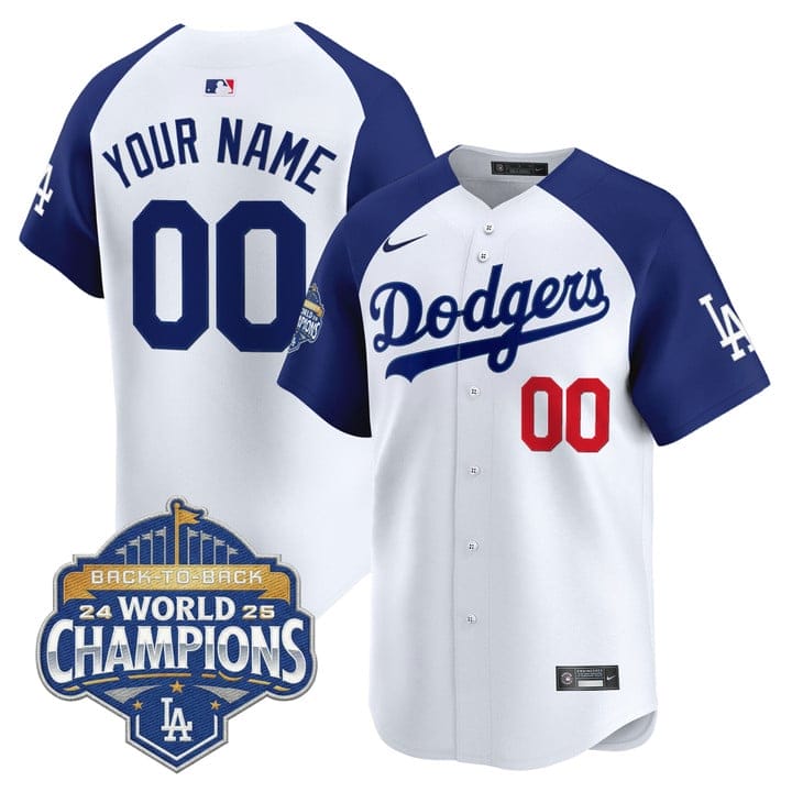 Custom Dodgers Jersey Name, Number 2025 Back-To-Back Champions Stitched - Image 4