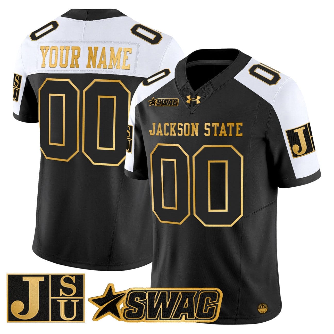 Custom Jackson State Tigers Jersey 2025 Gold Vapor Stitched