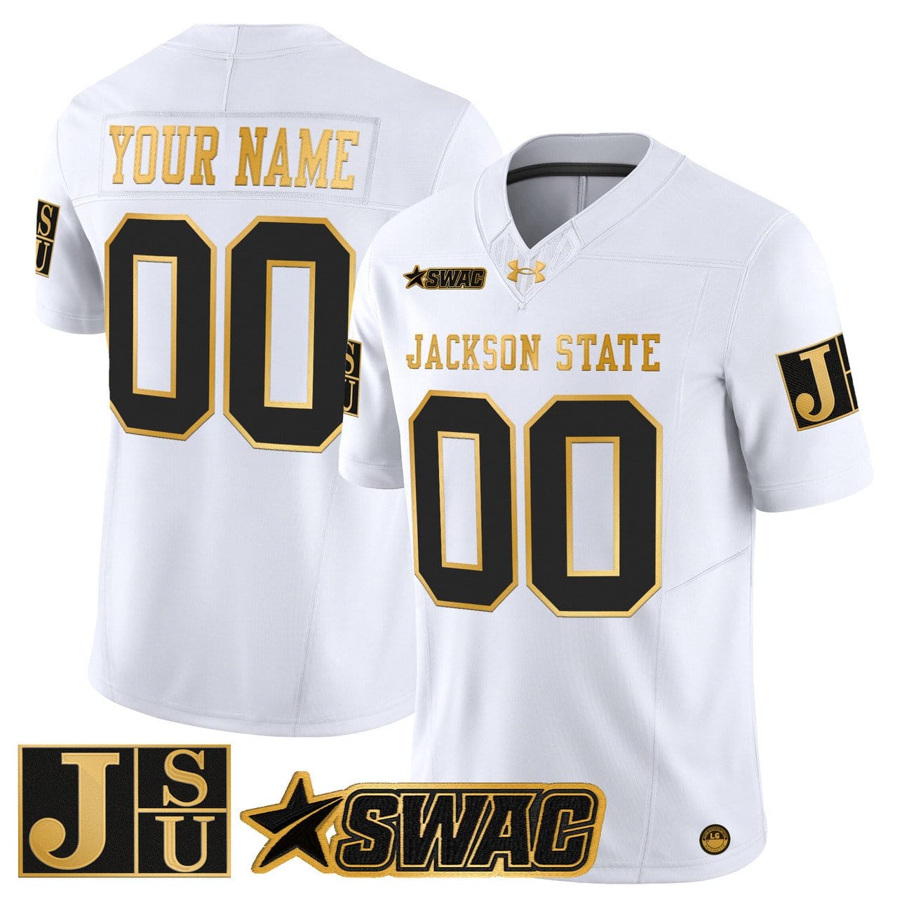 Custom Jackson State Tigers Jersey 2025 Gold Vapor Stitched - Image 4