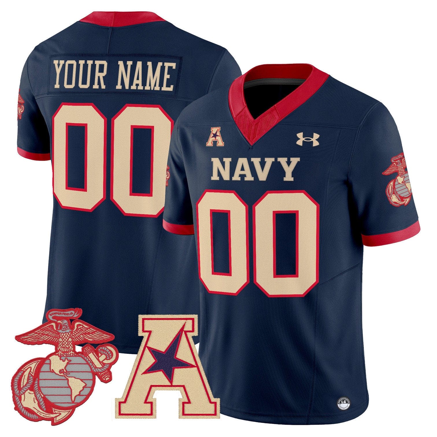 Custom Navy Midshipmen Jersey Name, Number Vapor USMC Premier Stitched - Image 2