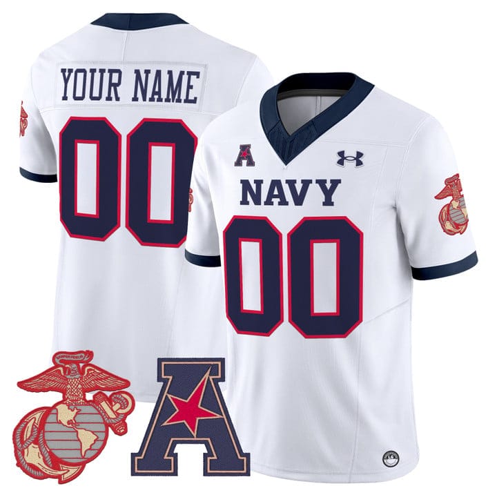 Custom Navy Midshipmen Jersey Name, Number Vapor USMC Premier Stitched - Image 2