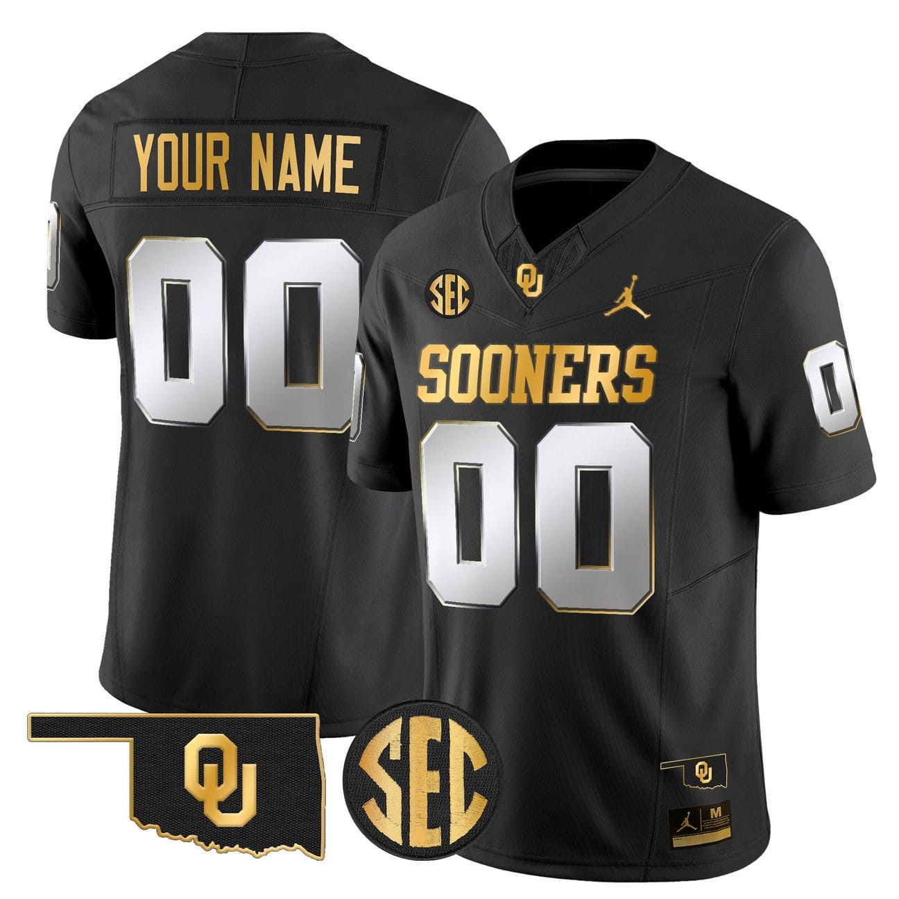 Custom Oklahoma Sooners Jersey 2025 Gold Vapor Limited Stitched - Image 3
