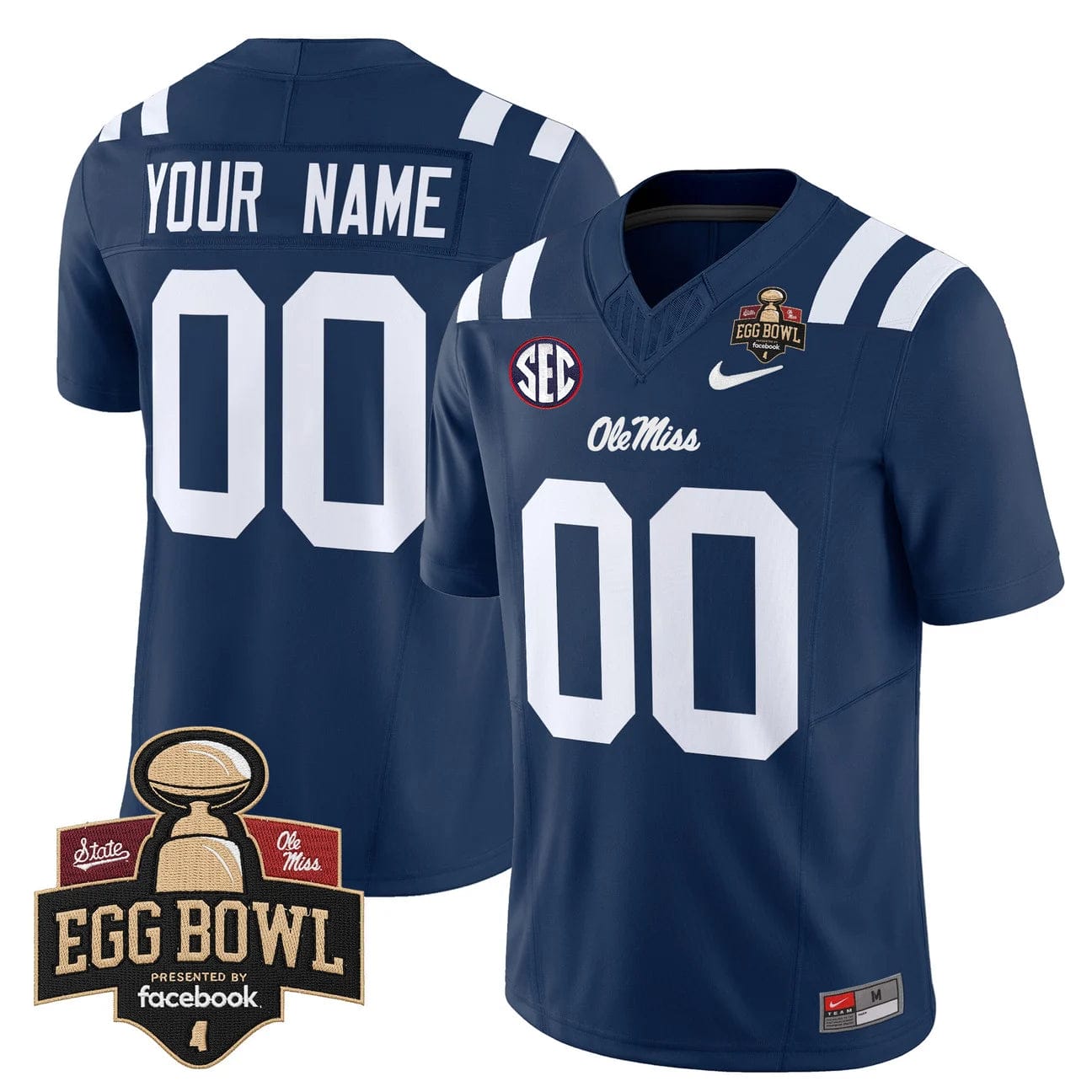 Alternative view of Custom Ole Miss Rebels Jersey 2025 Egg Bowl Vapor Limited Stitched