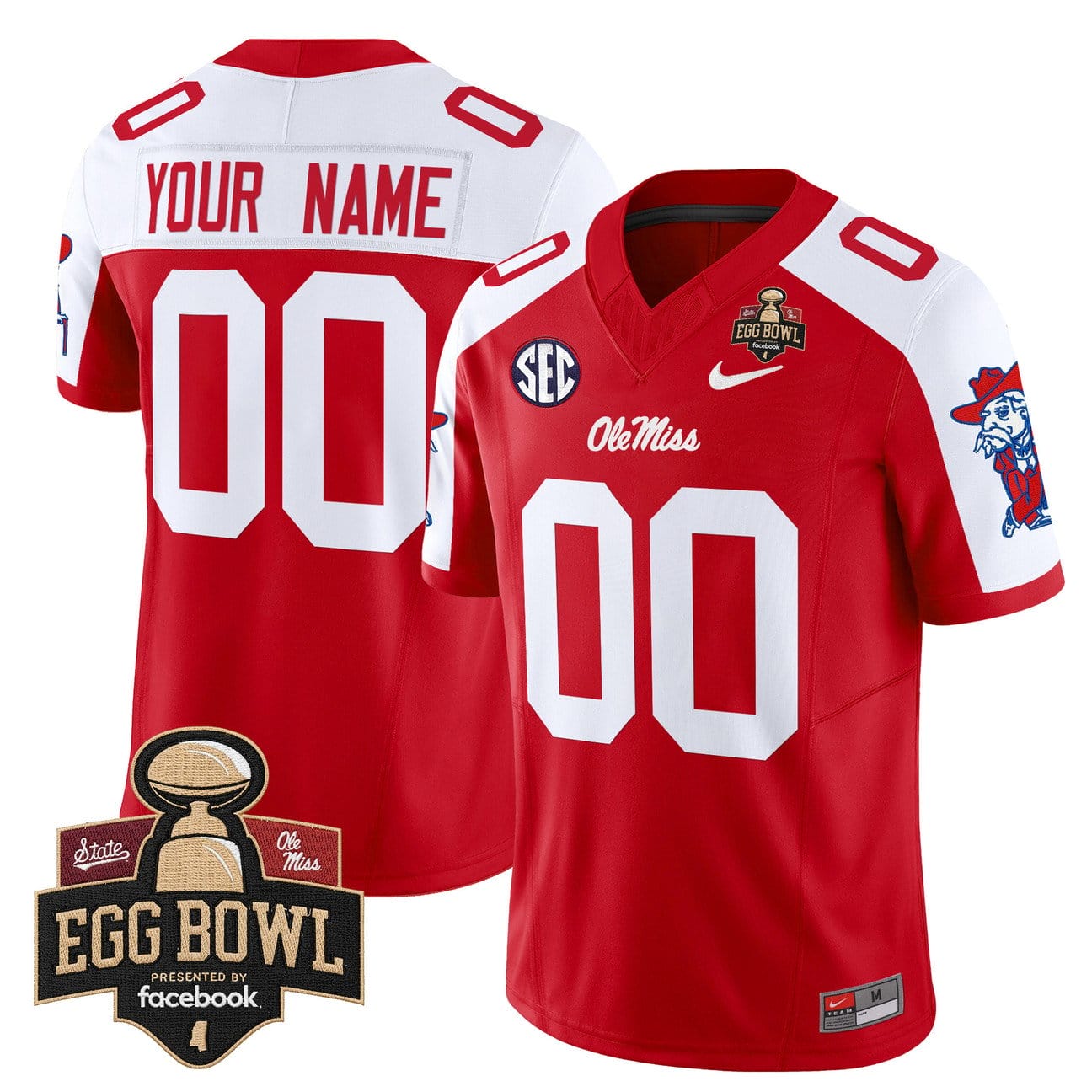 Custom Ole Miss Rebels Jersey 2025 Egg Bowl Vapor Limited Stitched - Image 3