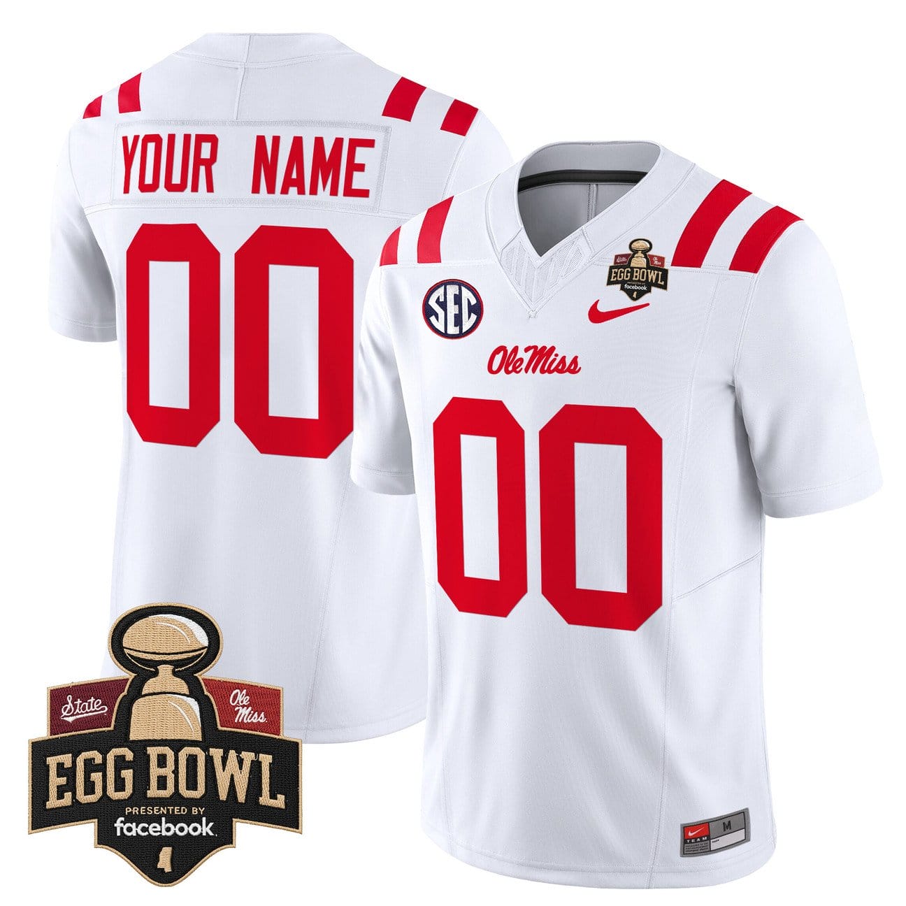 Custom Ole Miss Rebels Jersey 2025 Egg Bowl Vapor Limited Stitched - Image 5