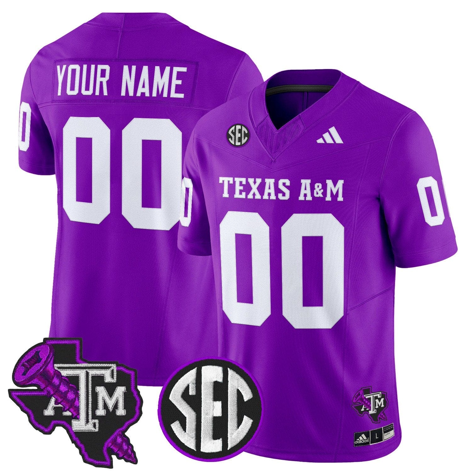 Alternative view of Custom Texas A&M Aggies Jersey DJ Screw Vapor Limited Stitched
