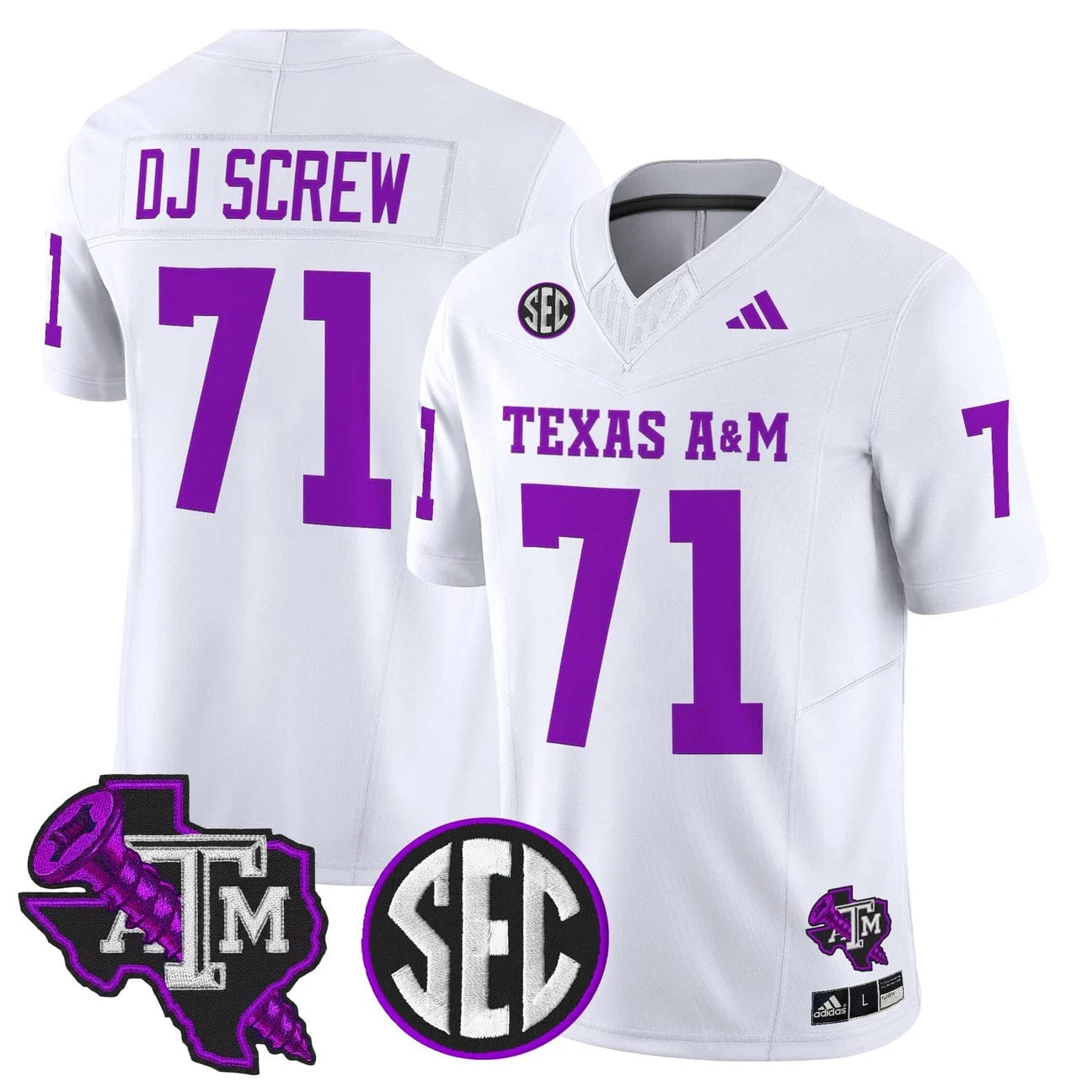 DJ Screw Jersey #71 Texas A&M Aggies DJ Screw Vapor Limited Stitched - Image 3