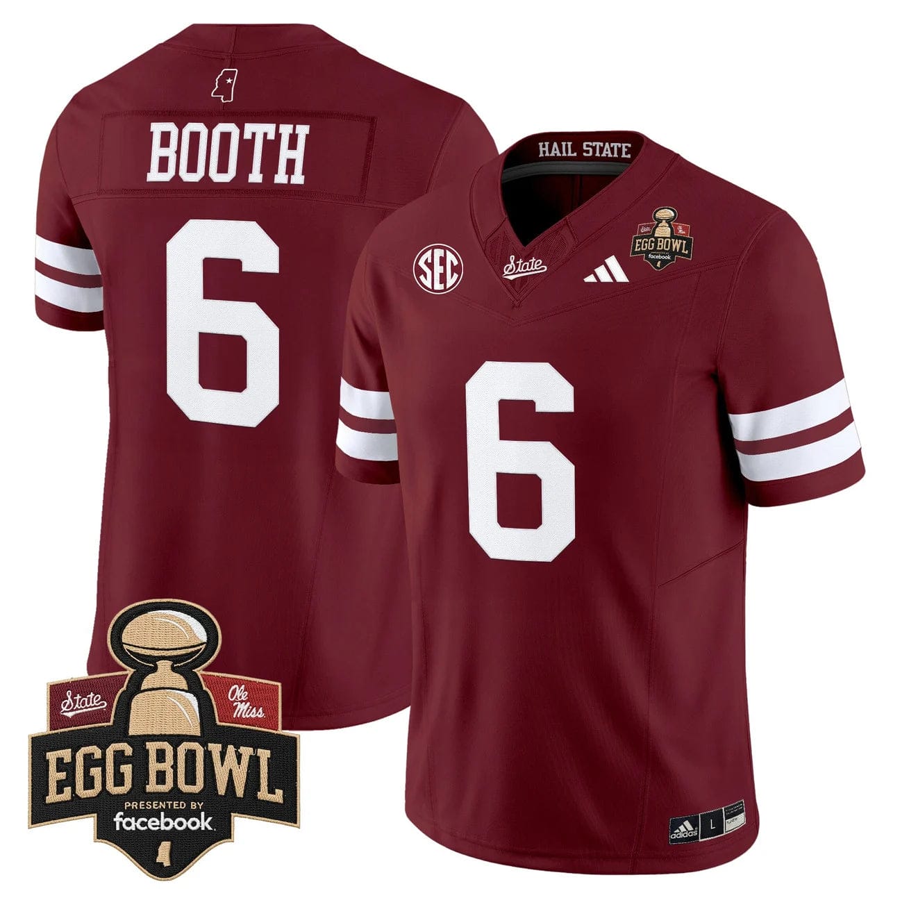 Davon Booth Jersey #6 Mississippi State Bulldogs 2025 Egg Bowl Stitched - Image 4