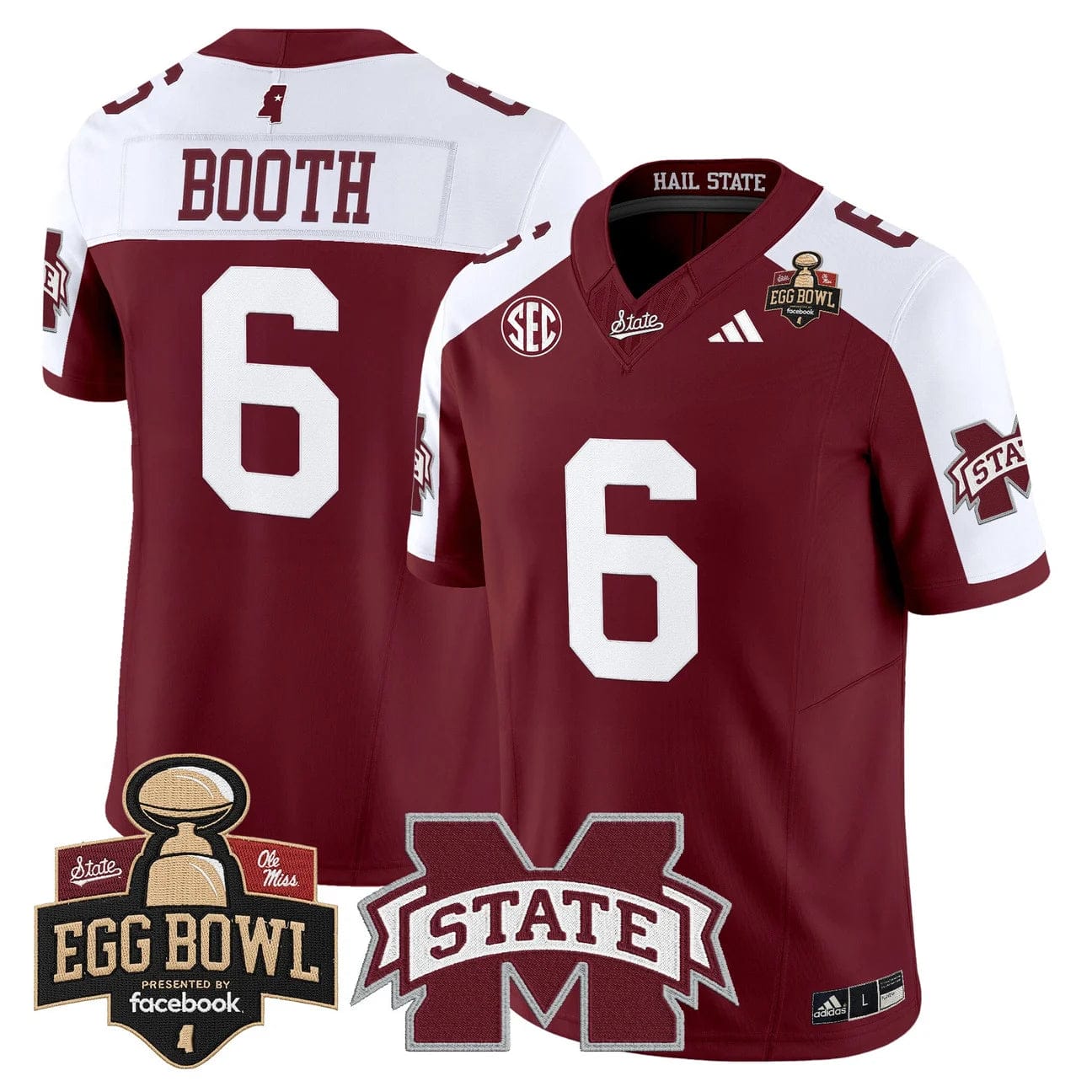 Davon Booth Jersey #6 Mississippi State Bulldogs 2025 Egg Bowl Stitched - Image 3