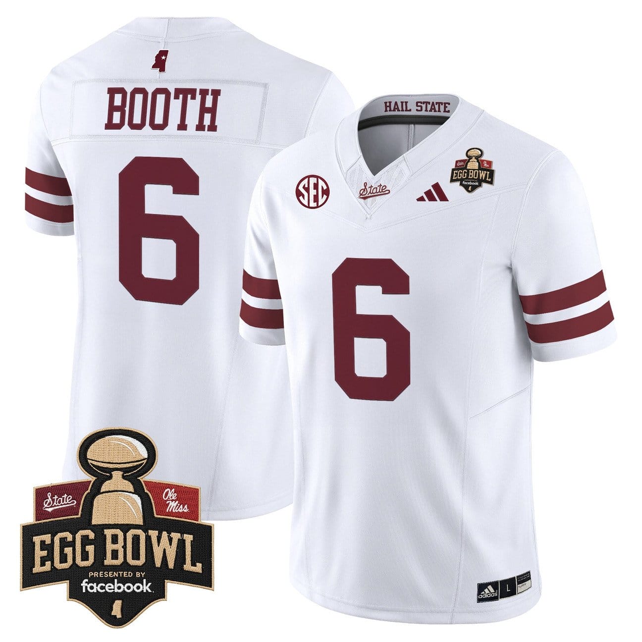 Davon Booth Jersey #6 Mississippi State Bulldogs 2025 Egg Bowl Stitched - Image 5