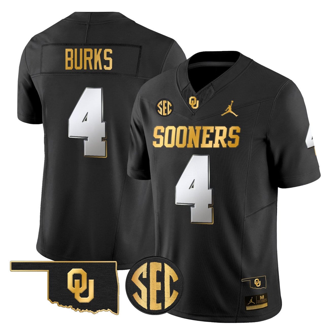 Deion Burks Jersey #4 Oklahoma Sooners 2025 Gold Limited Stitched - Image 3