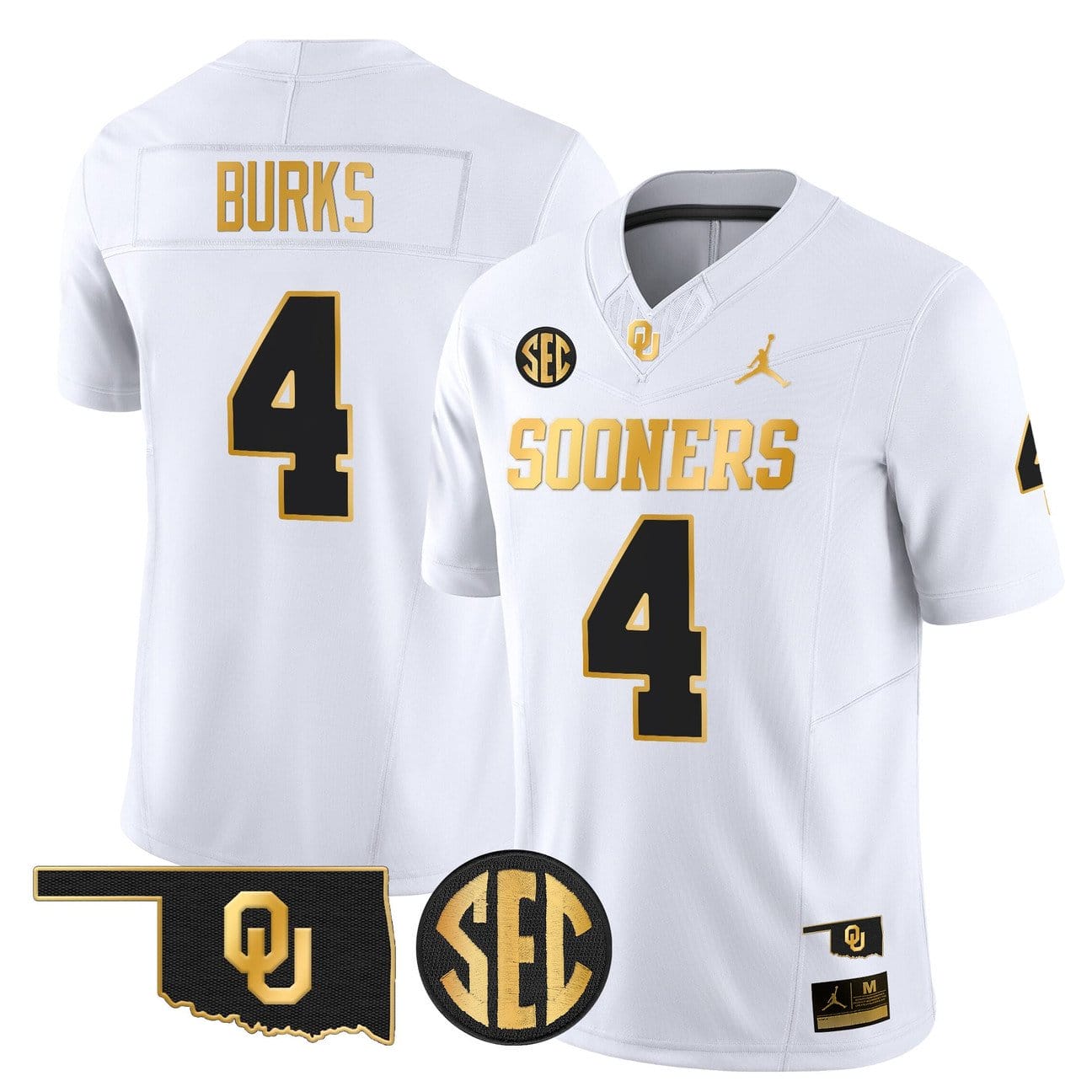 Deion Burks Jersey #4 Oklahoma Sooners 2025 Gold Limited Stitched - Image 4