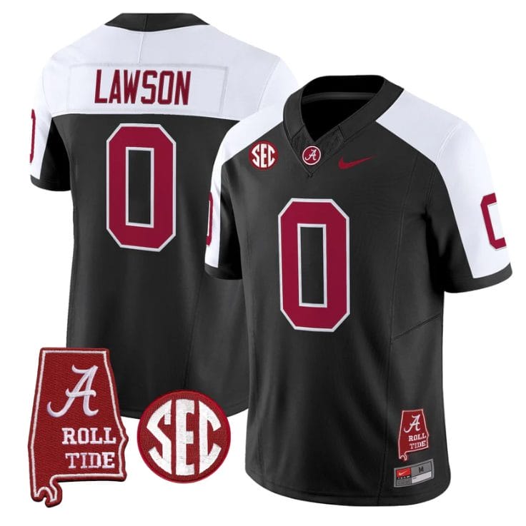 Deontae Lawson Jersey #0 Alabama Crimson Tide Throwback Map Stitched