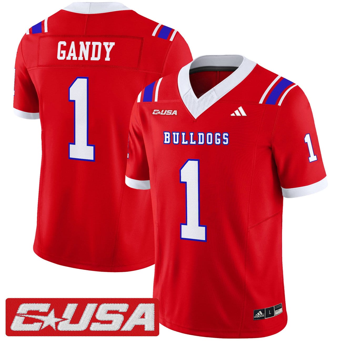 Alternative view of Devin Gandy Jersey #1 Louisiana Tech Bulldogs 2025 Limited Stitched