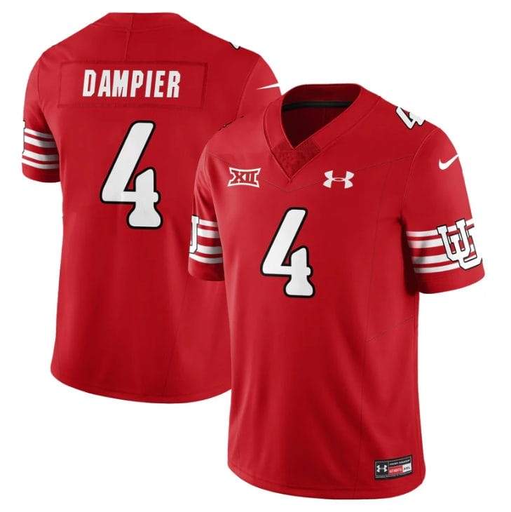 Alternative view of Devon Dampier Jersey #4 Utah Football 2025 Dark Mode Limited Stitched