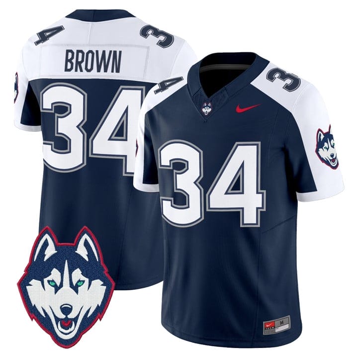 Alternative view of Donald Brown Jersey #34 UConn Huskies 2025 Vapor Limited Stitched