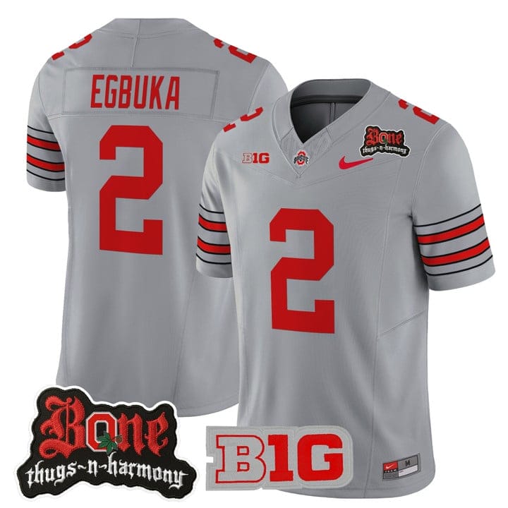 Alternative view of Emeka Egbuka Jersey #2 Ohio State Buckeyes Bone Thugs-N-Harmony Stitched