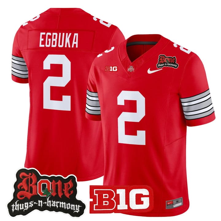 Emeka Egbuka Jersey #2 Ohio State Buckeyes Bone Thugs-N-Harmony Stitched - Image 3