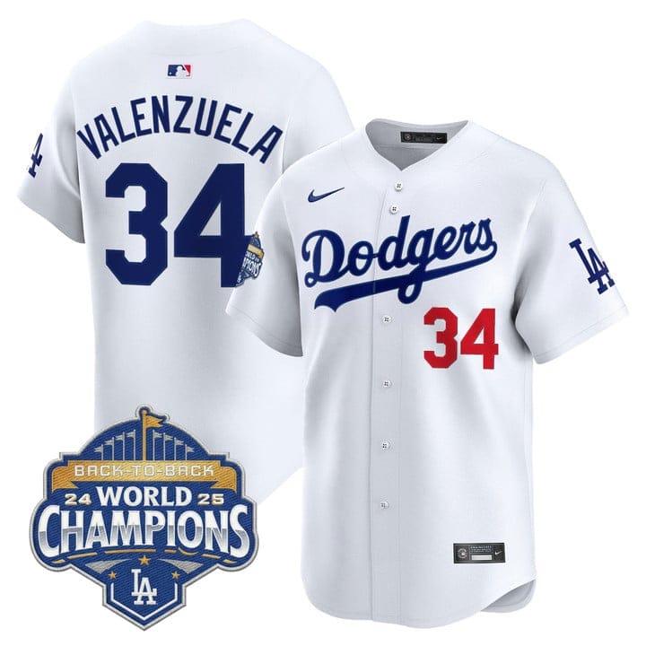 Fernando Valenzuela Jersey #34 Dodgers 2025 Back-To-Back Champions - Image 5