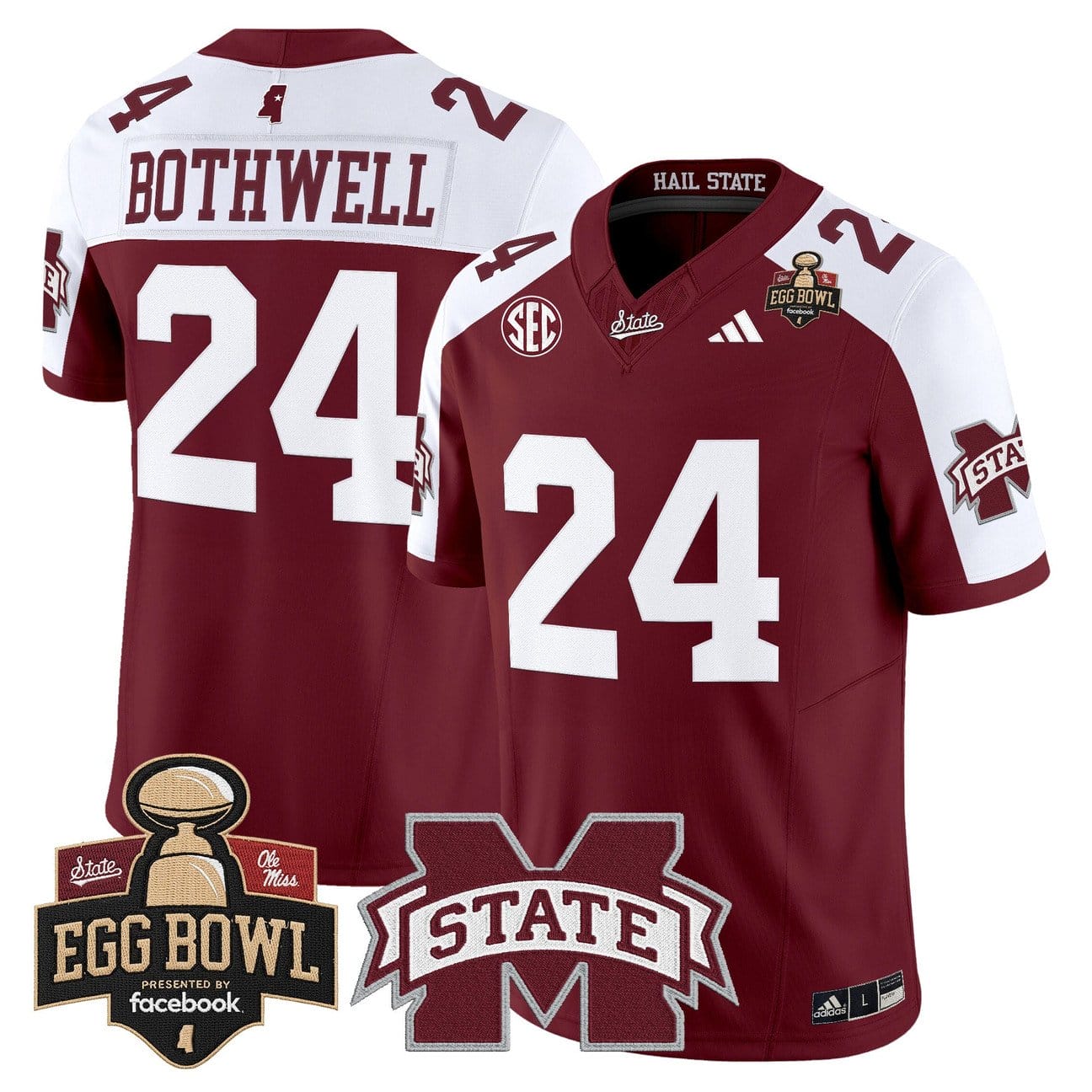 Fluff Bothwell Jersey #24 Mississippi State Bulldogs 2025 Egg Bowl Stitched - Image 3