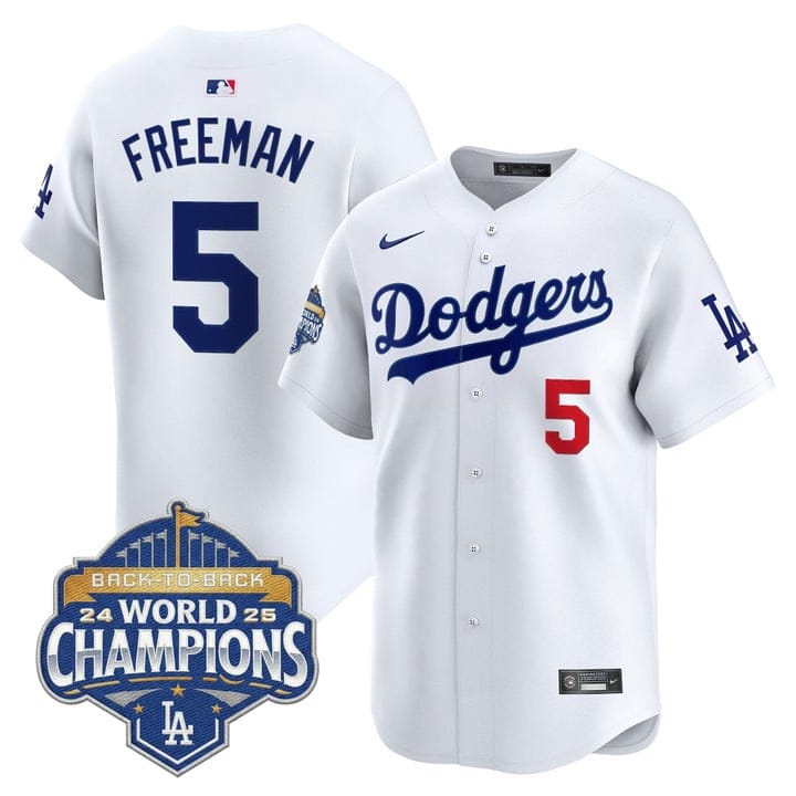 Freddie Freeman Jersey #5 Dodgers 2025 Back-To-Back Champions Stitched - Image 5