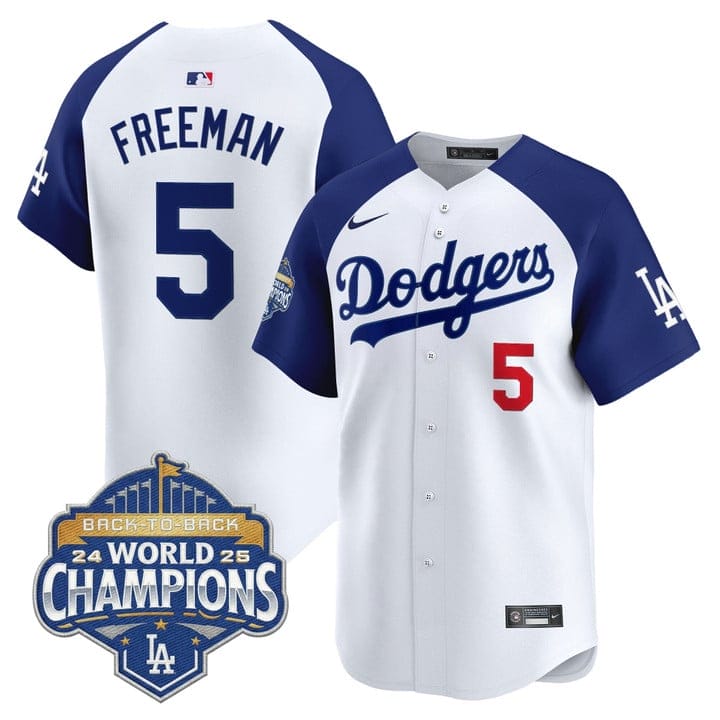 Freddie Freeman Jersey #5 Dodgers 2025 Back-To-Back Champions Stitched - Image 4