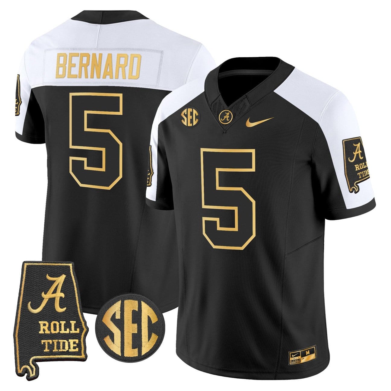 Germie Bernard Jersey #5 Alabama Crimson Tide 2025 Gold Stitched