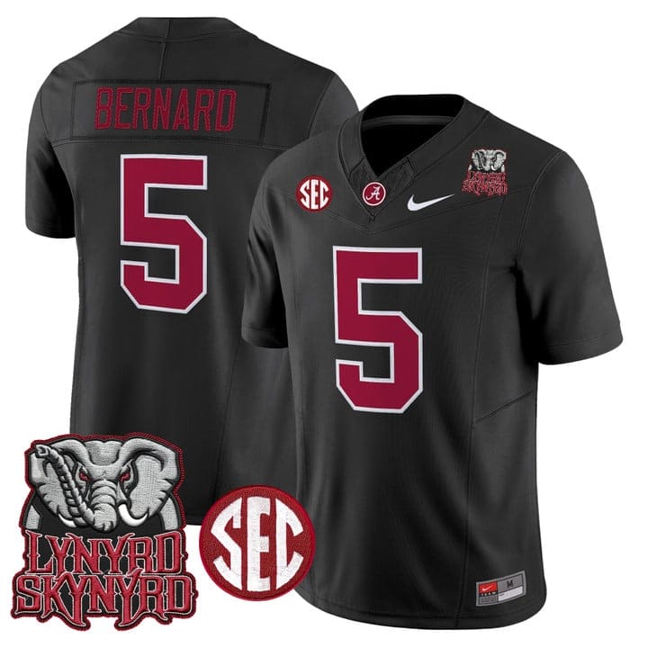 Alternative view of Germie Bernard Jersey #5 Alabama Crimson Tide Lynyrd Skynyrd Patch Stitched