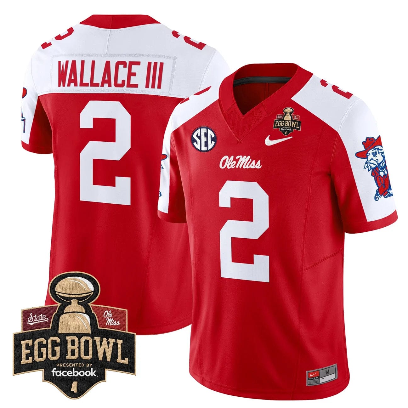 Harrison Wallace III Jersey #2 Ole Miss Rebels 2025 Egg Bowl Stitched - Image 3