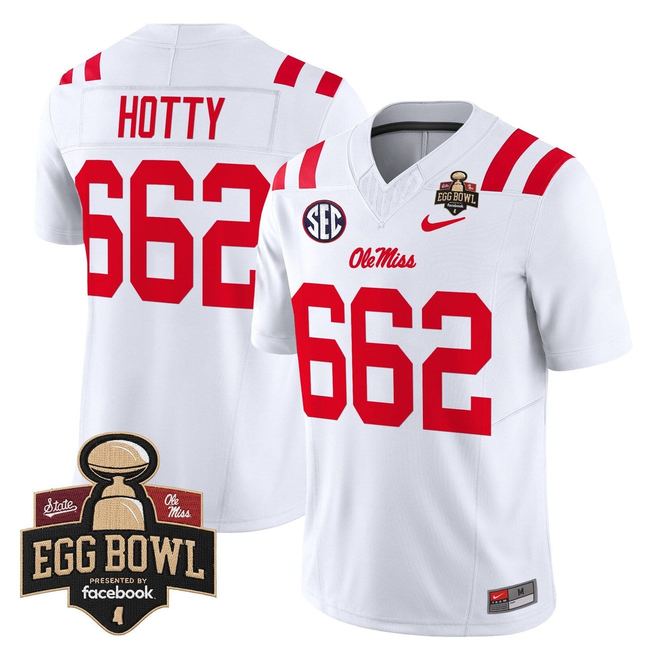 Hotty Jersey #662 Ole Miss Rebels 2025 Egg Bowl Vapor Limited Stitched - Image 5