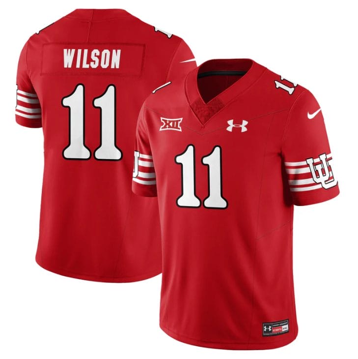 Alternative view of Isaac Wilson Jersey #11 Utah Football 2025 Dark Mode Limited Stitched