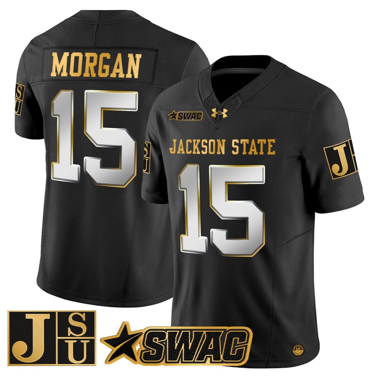 JaCobian Morgan Jersey #15 Jackson State Tigers 2025 Vapor Stitched - Image 3