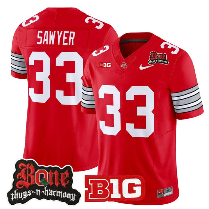Jack Sawyer Jersey #33 Ohio State Buckeyes Bone Thugs-N-Harmony Stitched - Image 3