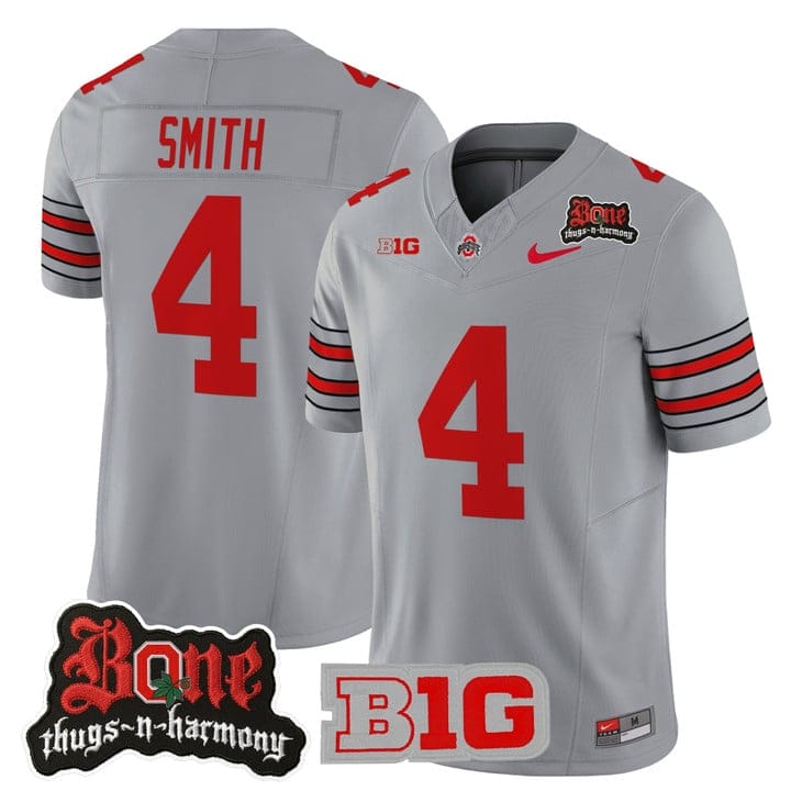 Alternative view of Jeremiah Smith Jersey #4 Ohio State Buckeyes Bone Thugs-N-Harmony Stitched