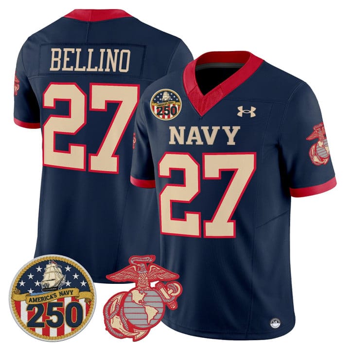 Alternative view of Joe Bellino Jersey #27 Navy Midshipmen USMC 250th Patch Stitched