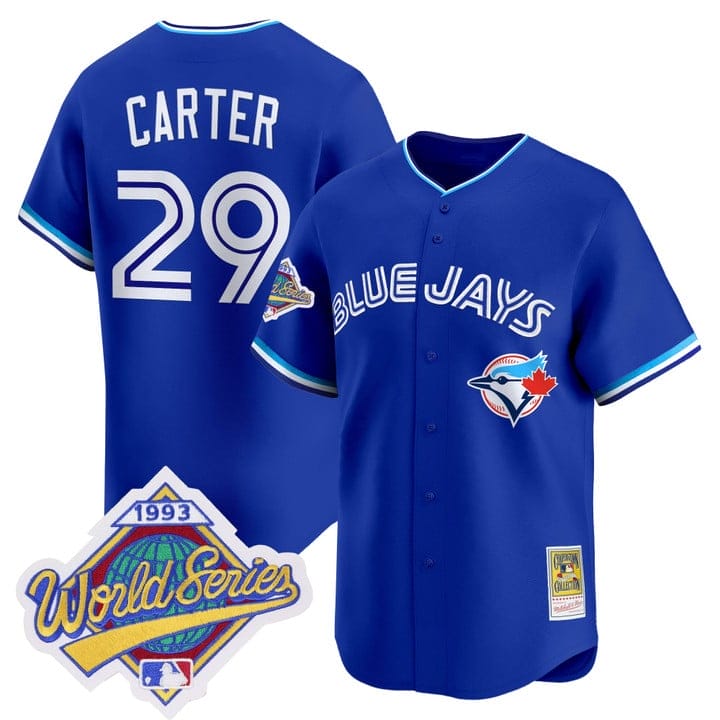Joe Carter Jersey #29 Toronto Blue Jays 1993 World Series Throwback - Image 3