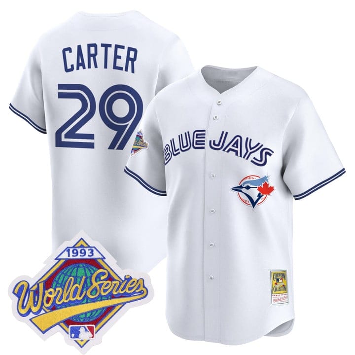 Joe Carter Jersey #29 Toronto Blue Jays 1993 World Series Throwback - Image 4