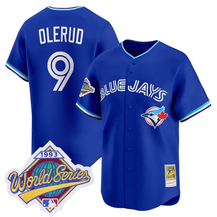 John Olerud Jersey #9 Toronto Blue Jays 1993 World Series Throwback - Image 3