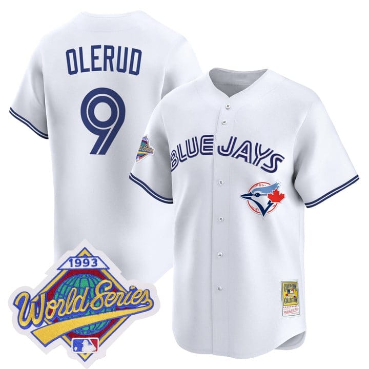 John Olerud Jersey #9 Toronto Blue Jays 1993 World Series Throwback - Image 4