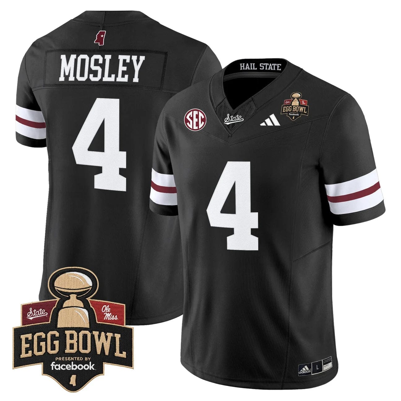 Alternative view of Jordan Mosley Jersey #4 Mississippi State Bulldogs 2025 Egg Bowl Stitched