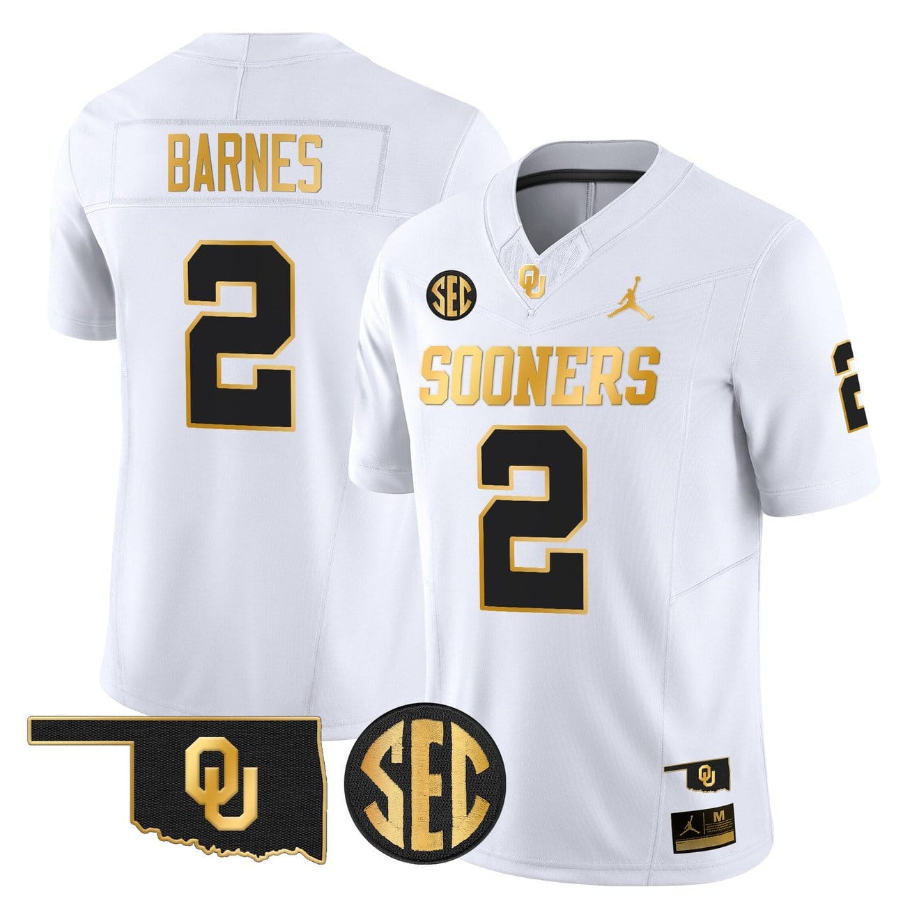 Jovantae Barnes Jersey #2 Oklahoma Sooners 2025 Gold Stitched - Image 4