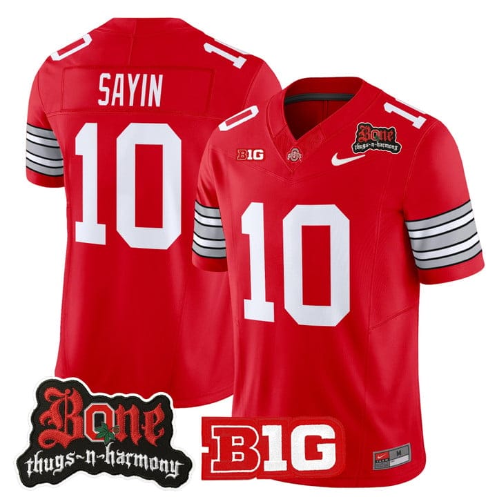 Julian Sayin Jersey #10 Ohio State Buckeyes Bone Thugs-N-Harmony Stitched - Image 3