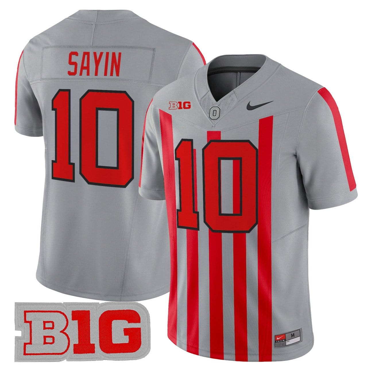 Alternative view of Julian Sayin Jersey #10 Ohio State Buckeyes Throwback Limited Stitched