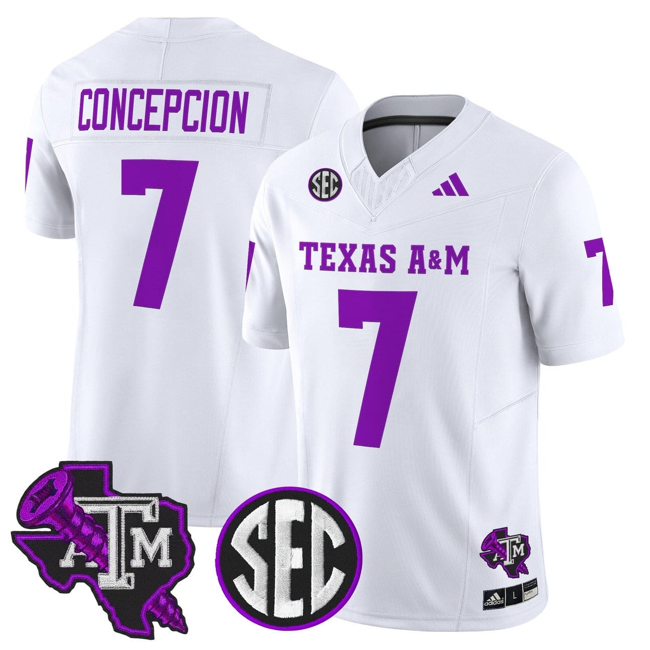 KC Concepcion Jersey #7 Texas A&M Aggies DJ Screw Vapor Limited Stitched - Image 3