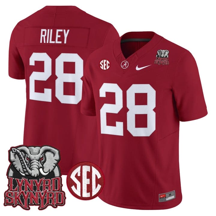 Kevin Riley Jersey #18 Alabama Crimson Tide Lynyrd Skynyrd Patch Stitched - Image 4
