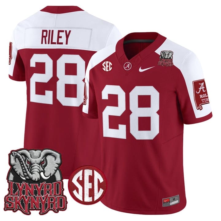 Kevin Riley Jersey #18 Alabama Crimson Tide Lynyrd Skynyrd Patch Stitched - Image 3
