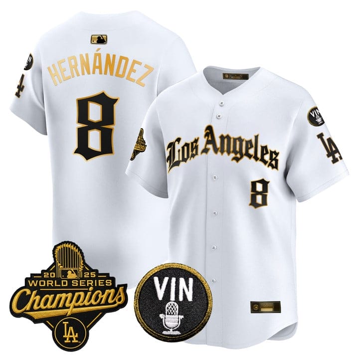 Kike Hernandez Jersey #8 Dodgers 2025 World Series Champions LA Gothic - Image 4