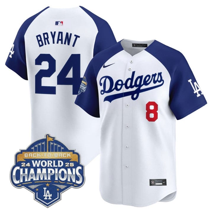 Kobe Bryant Jersey #8 Dodgers 2025 Back-To-Back Champions Stitched - Image 4