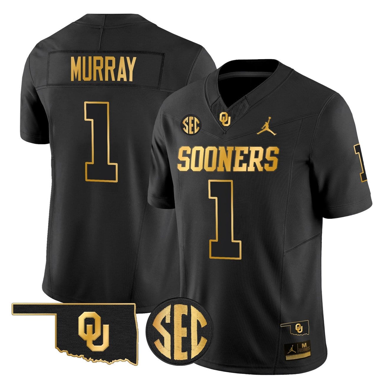 Alternative view of Kyler Murray Jersey #1 Oklahoma Sooners 2025 Gold Limited Stitched