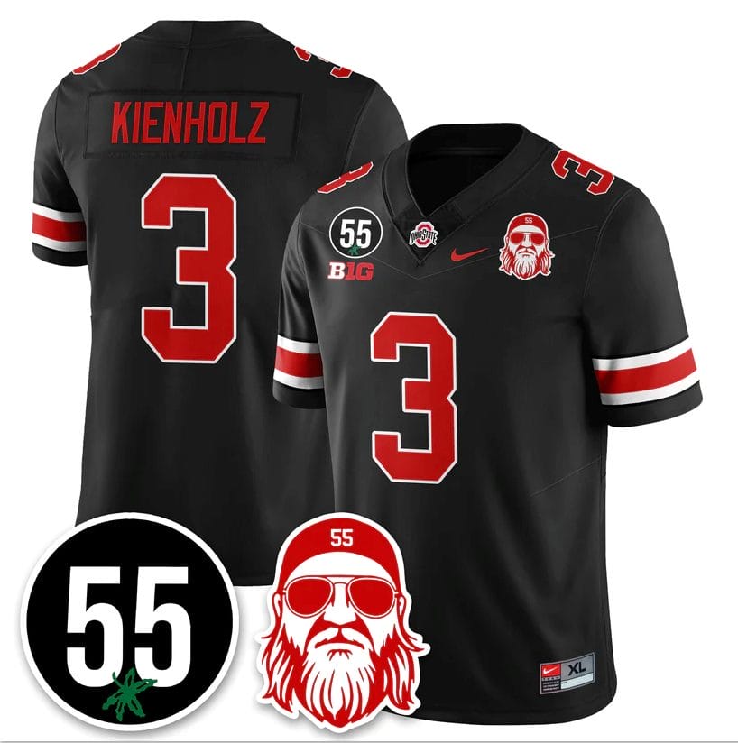 Lincoln Kienholz Jersey #3 Ohio State Buckeyes Nick Mangold Patch Stitched - Image 2